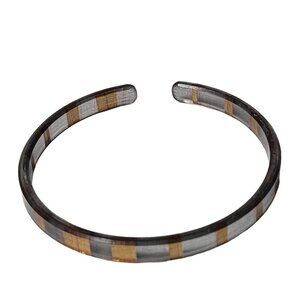 Boho Handcrafted Resin Wood Patterned Cuff Bracelet Nature Fashion Jewelry Women